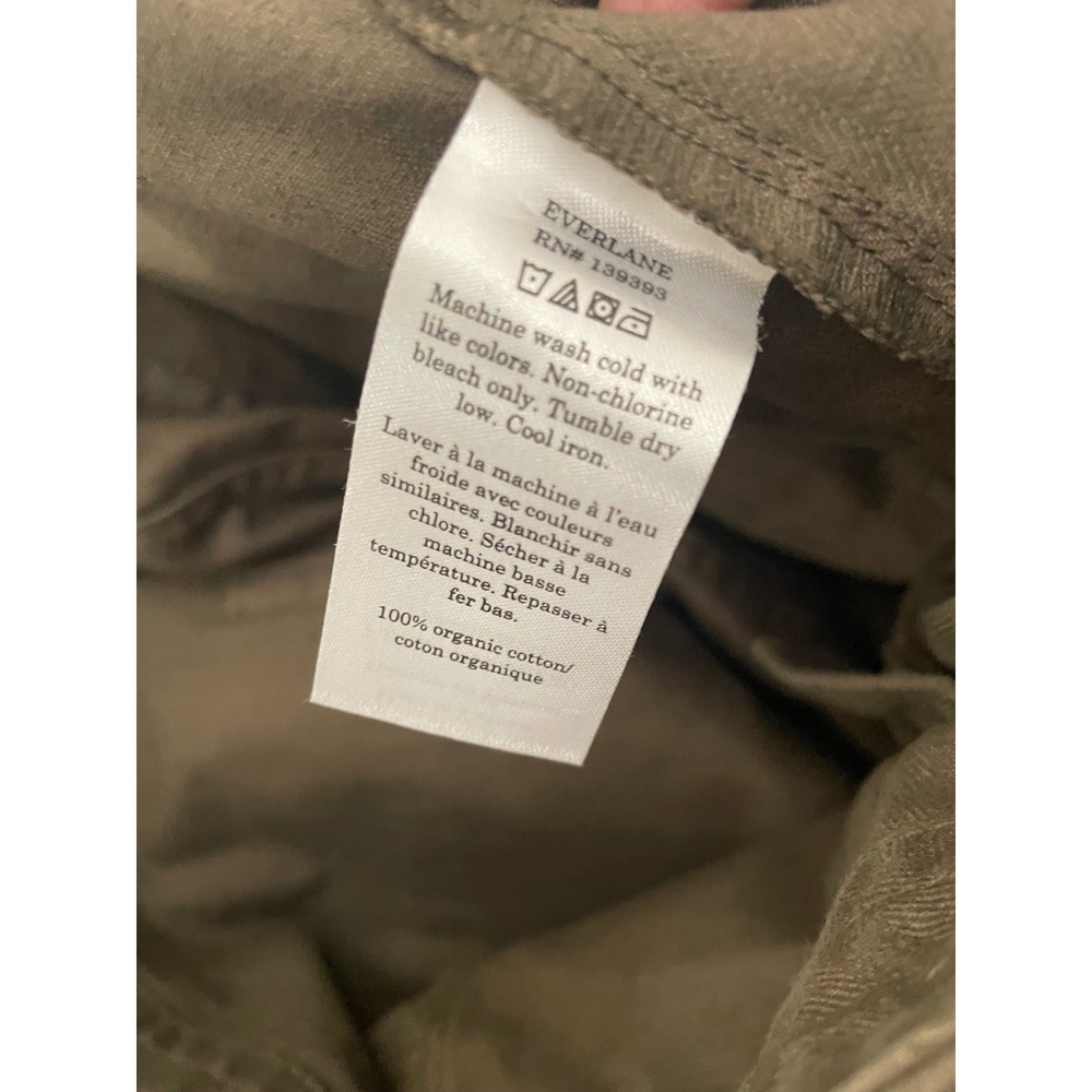 Everlane Organic Cotton Fatigue Pants Herringbone Utility Olive Green Size 8 - Picture 10 of 15